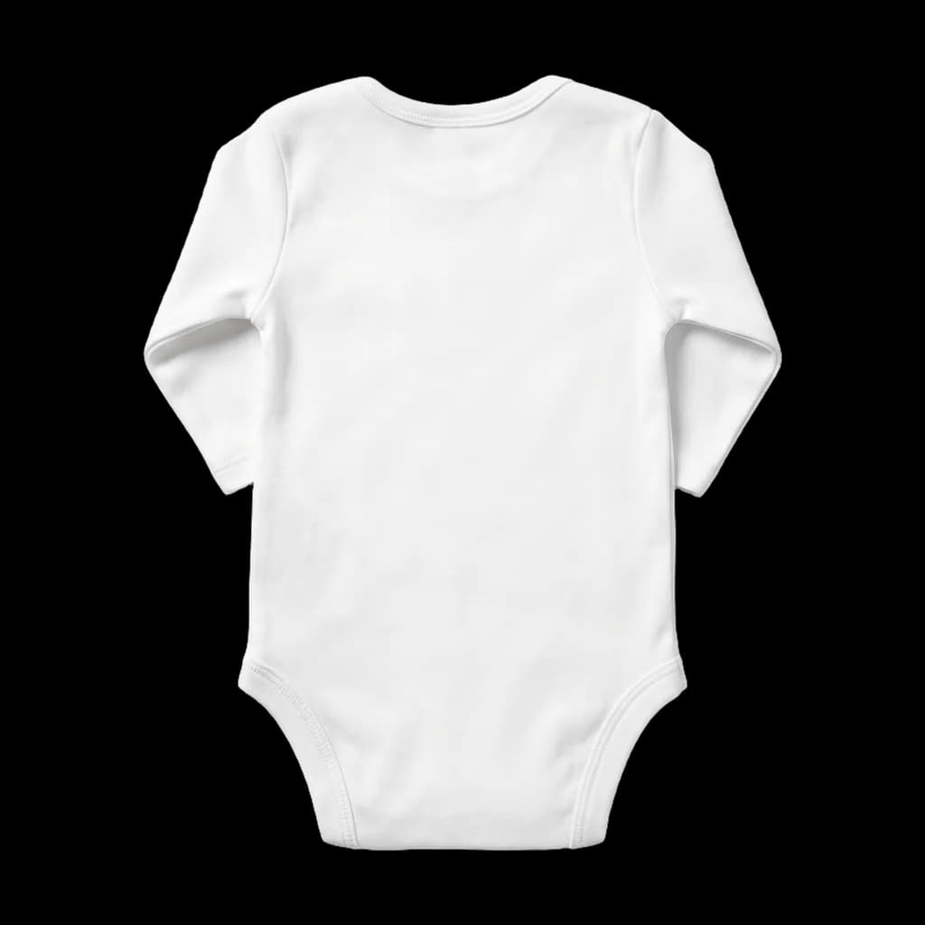 Blank baby onesie, back view