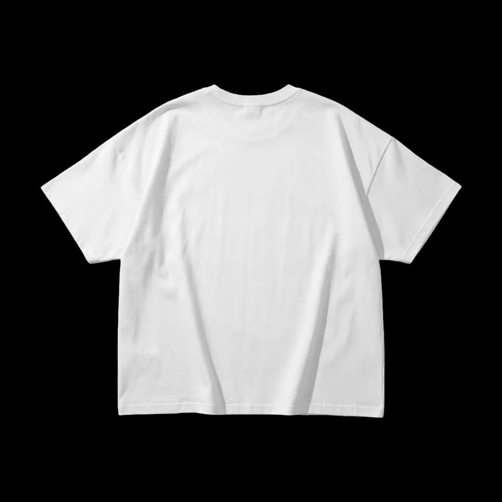 Blank oversized boxy t-shirt, back view