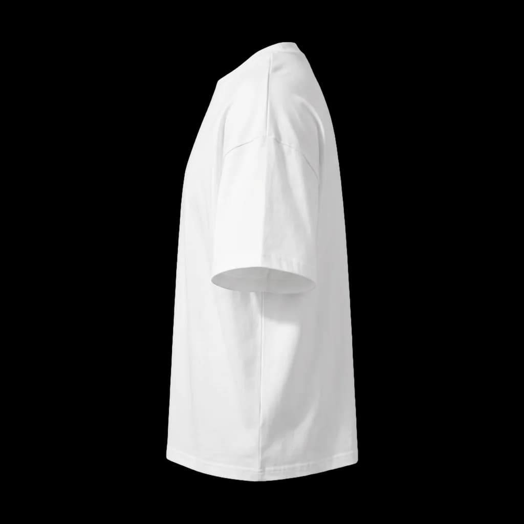 Blank oversized boxy t-shirt, left side view