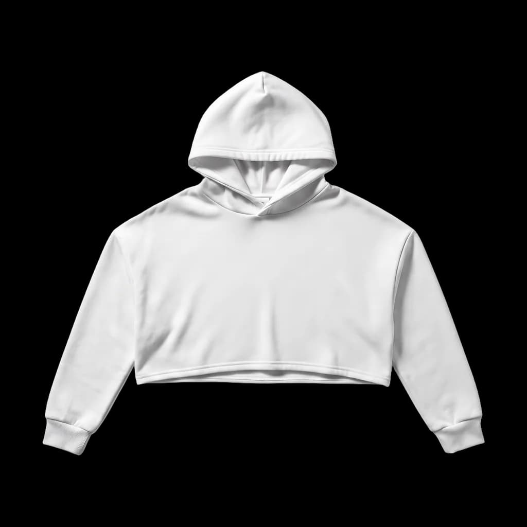 Blank cropped hoodie, front view