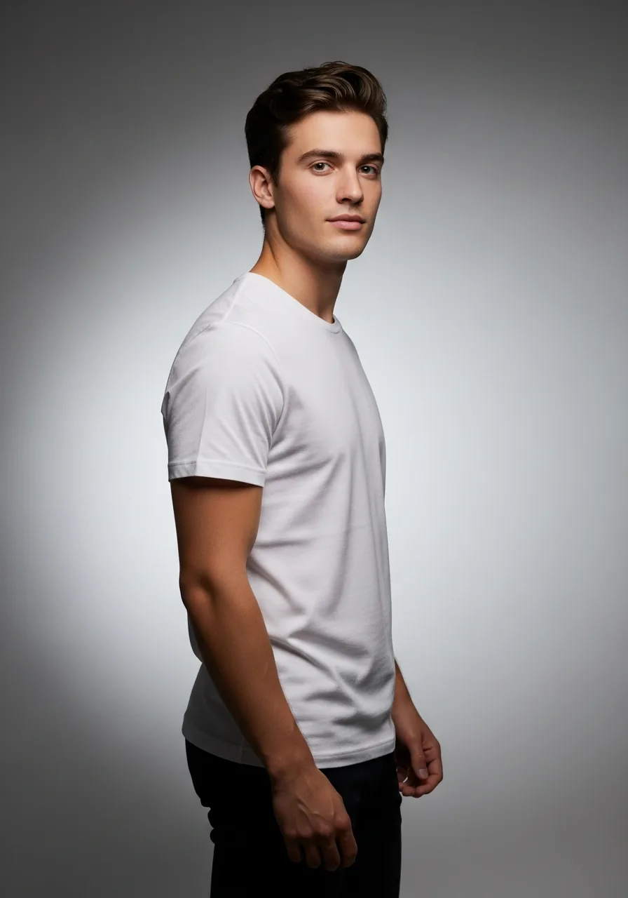 The classic t-shirt worn — a blank made to order in Lahore, Pakistan