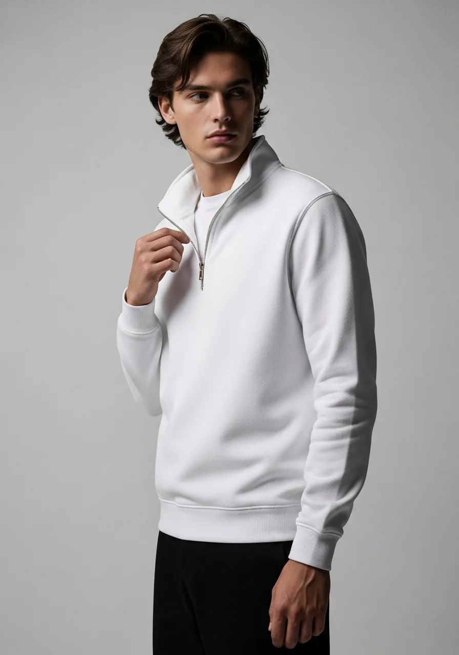 Custom quarter-zip pullovers made to order in Lahore, Pakistan