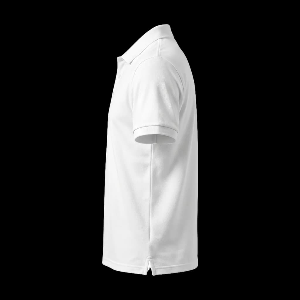 Blank polo shirt, left side view