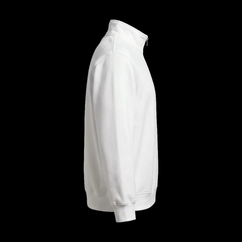 Blank quarter-zip pullover, right side view