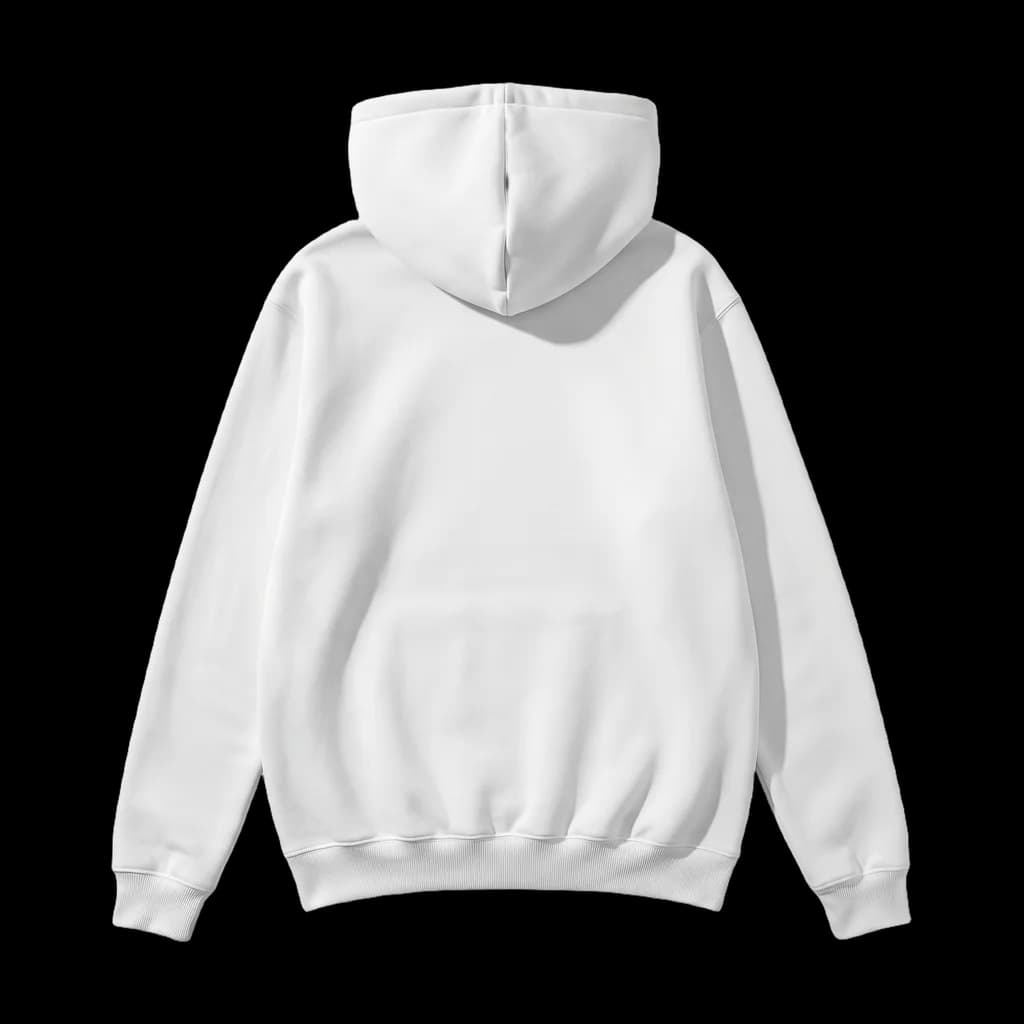 Blank zip hoodie, back view