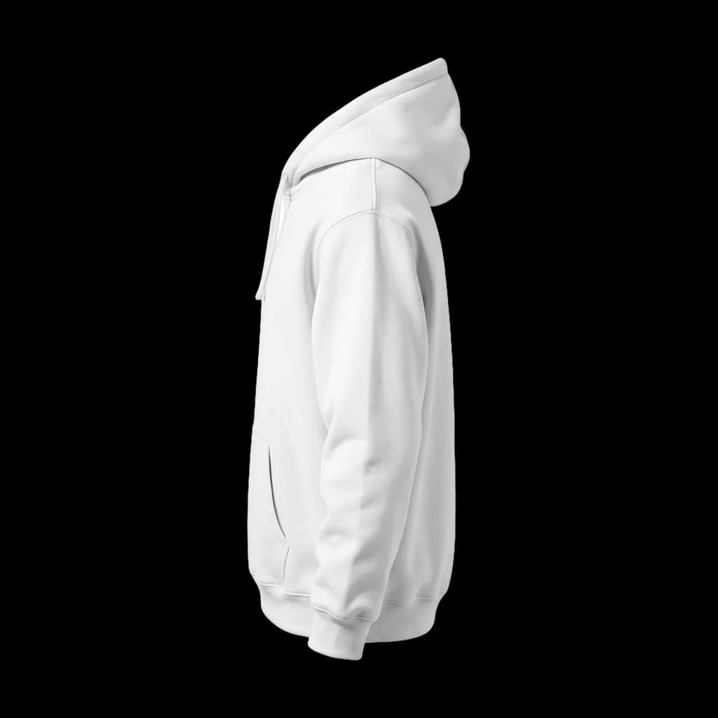 Blank zip hoodie, left side view