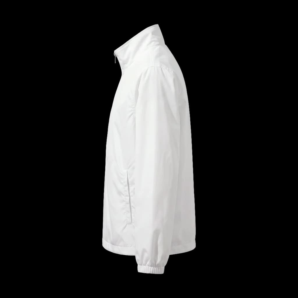 Blank lightweight zip jacket, left side view