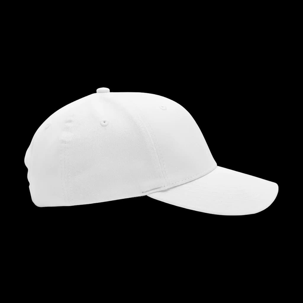 Blank 6-panel cap, left side view