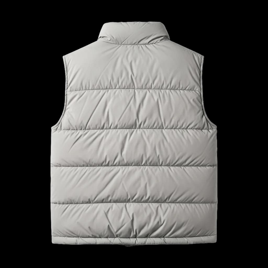 Blank puffer vest, back view